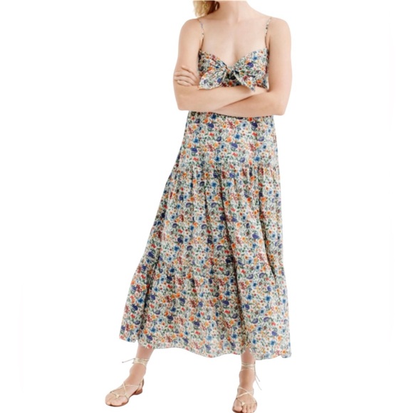 J. Crew Dresses & Skirts - J. Crew Liberty Rachel Tie Front Midi Sun Dress Floral Multi Size 4